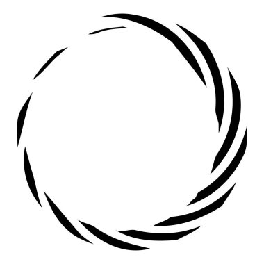 Dairesel sarmal, girdap, dönme tasarım elementi. Eş merkezli, radyal ve yayılan çizgiler dönüş, girdap ve eğri büğrü