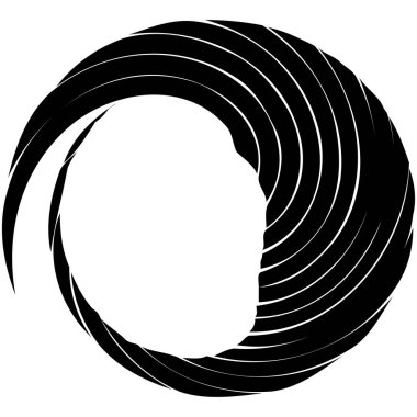 Dairesel sarmal, girdap, dönme tasarım elementi. Eş merkezli, radyal ve yayılan çizgiler dönüş, girdap ve eğri büğrü