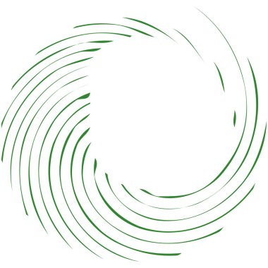 Dairesel sarmal, girdap, dönme tasarım elementi. Eş merkezli, radyal ve yayılan çizgiler dönüş, girdap ve eğri büğrü