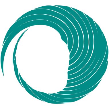 Dairesel sarmal, girdap, dönme tasarım elementi. Eş merkezli, radyal ve yayılan çizgiler dönüş, girdap ve eğri büğrü