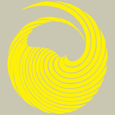Dairesel sarmal, girdap, dönme tasarım elementi. Eş merkezli, radyal ve yayılan çizgiler dönüş, girdap ve eğri büğrü