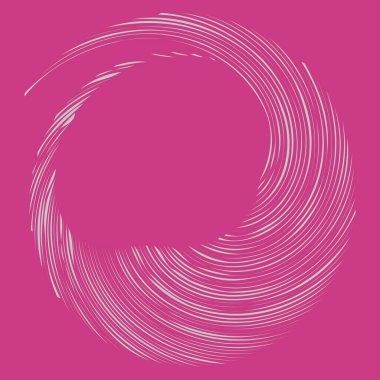 Dairesel sarmal, girdap, dönme tasarım elementi. Eş merkezli, radyal ve yayılan çizgiler dönüş, girdap ve eğri büğrü