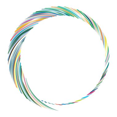 Dairesel sarmal, girdap, dönme tasarım elementi. Eş merkezli, radyal ve yayılan çizgiler dönüş, girdap ve eğri büğrü