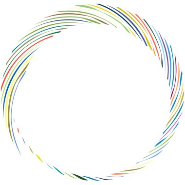 Dairesel sarmal, girdap, dönme tasarım elementi. Eş merkezli, radyal ve yayılan çizgiler dönüş, girdap ve eğri büğrü