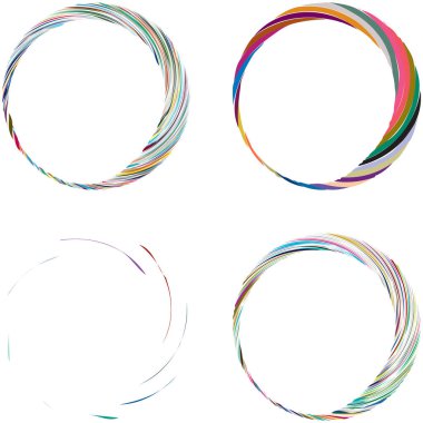 Dairesel sarmal, girdap, dönme tasarım elementi. Eş merkezli, radyal ve yayılan çizgiler dönüş, girdap ve eğri büğrü