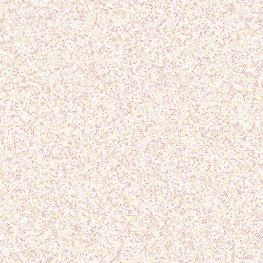 Rastgele renkli daireler, yarım ton (yarım ton) spiral, dairesel ve radyal şekildeki noktalar. Girdap, kıvrım, dönüş deseninde noktalar. Renk benekleri, çiller, benekler. Vektör illüstrasyonu