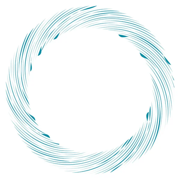 Dairesel sarmal, girdap, dönme tasarım elementi. Eş merkezli, radyal ve yayılan çizgiler dönüş, girdap ve eğri büğrü