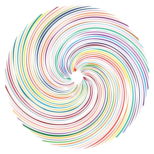 Espiral Circular Remolino Elemento Diseño Giro Explosión Concéntrica Radial Irradiante — Vector de stock