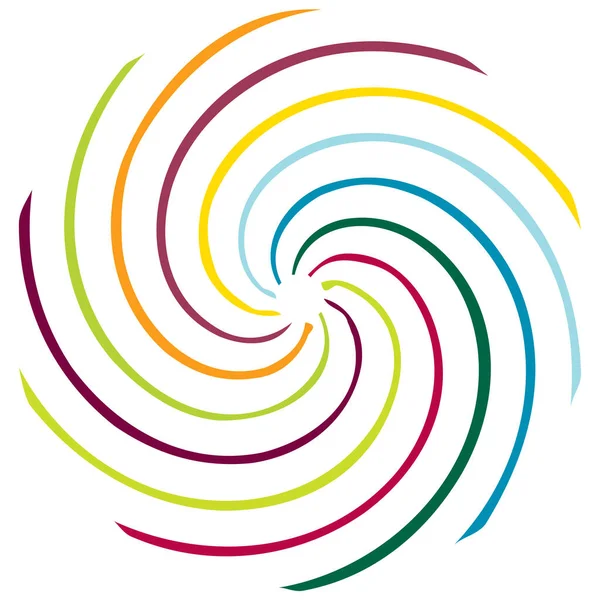 Dairesel sarmal, girdap, dönme tasarım elementi. Eş merkezli, radyal ve yayılan çizgiler dönüş, girdap ve eğri büğrü