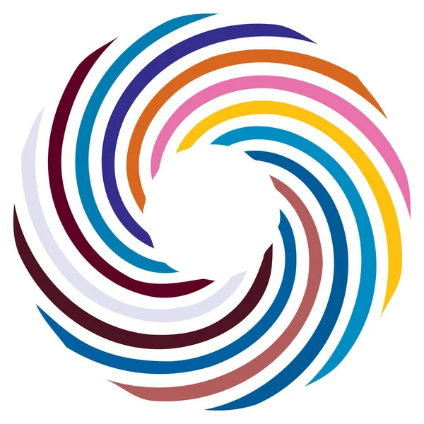 Dairesel sarmal, girdap, dönme tasarım elementi. Eş merkezli, radyal ve yayılan çizgiler dönüş, girdap ve eğri büğrü