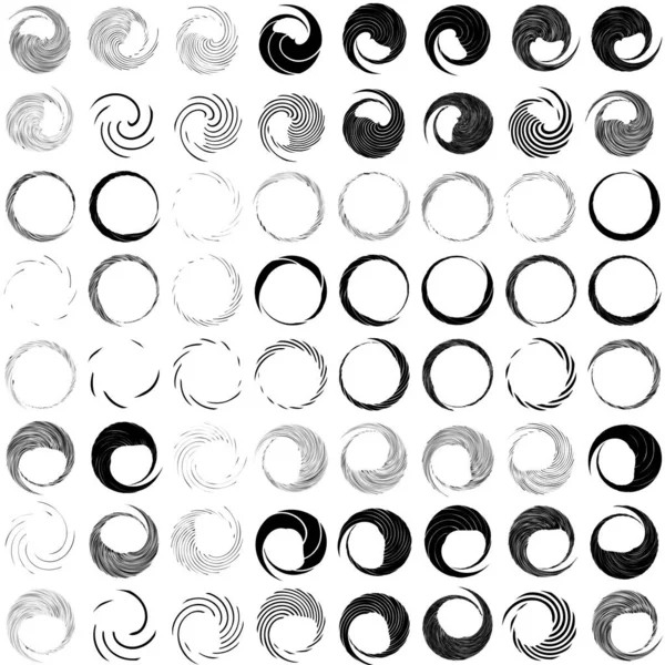 Circular Spiral Swirl Twirl Design Element Concentric Radial Radiating Burst — Stock Vector