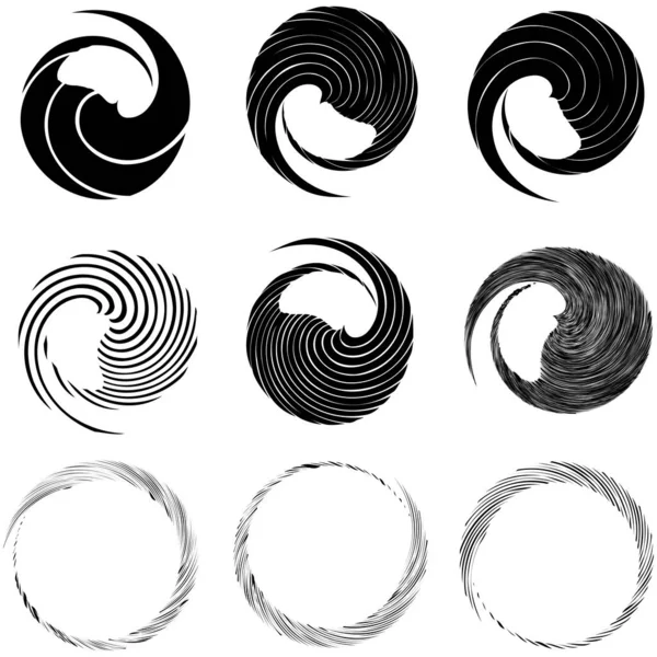 Circular Spiral Redemoinho Twirl Elemento Design Explosão Concêntrica Radial Radiante — Vetor de Stock