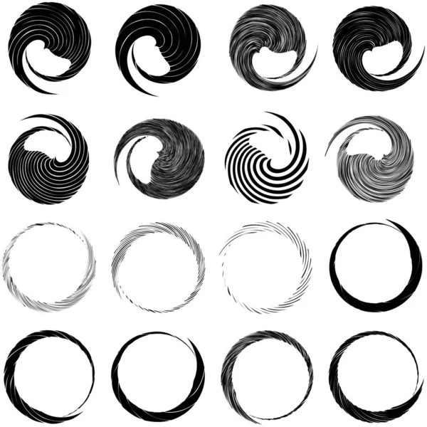 Circular Spiral Redemoinho Twirl Elemento Design Explosão Concêntrica Radial Radiante —  Vetores de Stock