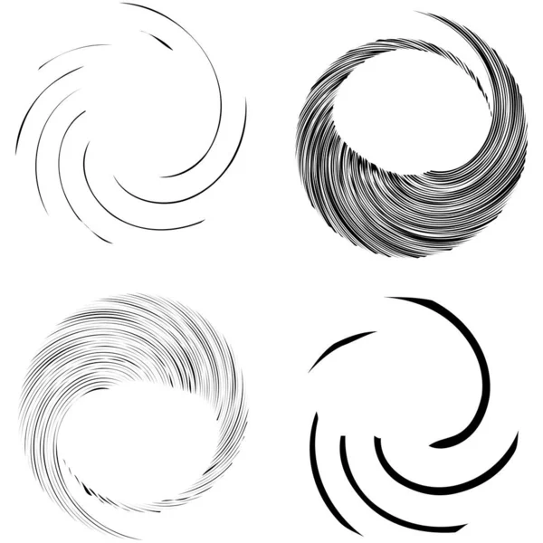 Circular Spiral Swirl Twirl Design Element Concentric Radial Radiating Burst — Stock Vector