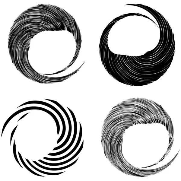 Circular Spiral Swirl Twirl Design Element Concentric Radial Radiating Burst — Stock Vector