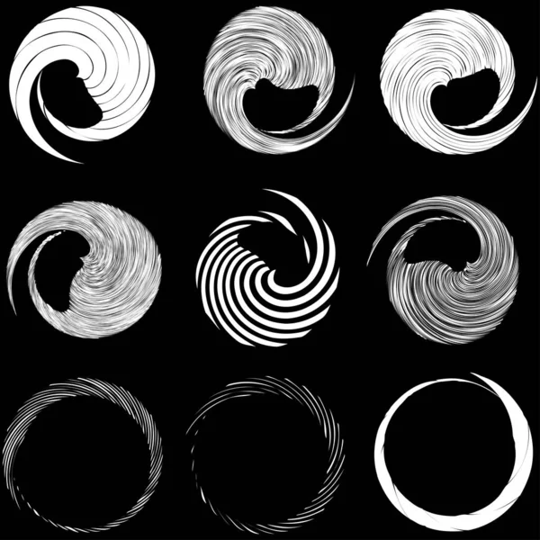 Espiral Circular Remolino Elemento Diseño Giro Explosión Concéntrica Radial Irradiante — Vector de stock