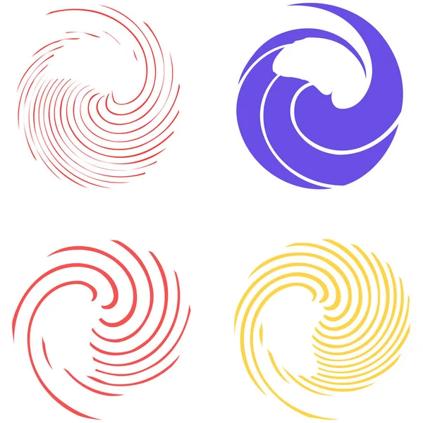 Espiral Circular Remolino Elemento Diseño Giro Explosión Concéntrica Radial Irradiante — Vector de stock