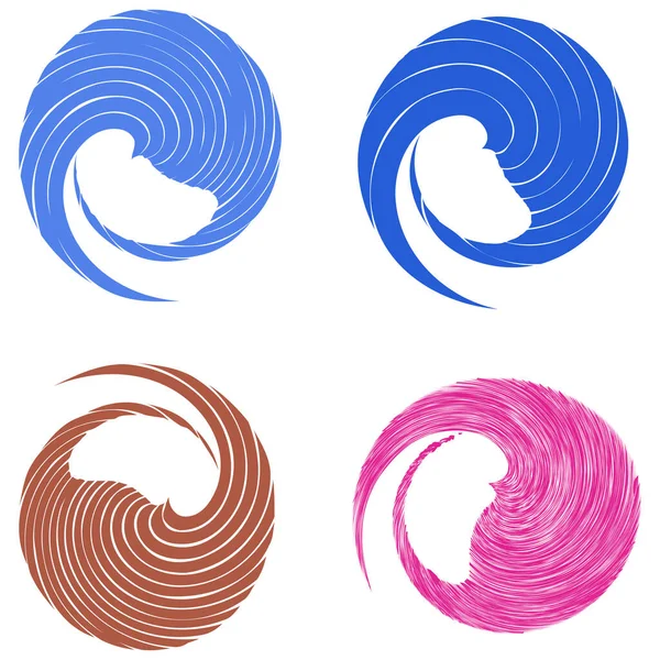 Circular Spiral Swirl Twirl Design Element Concentric Radial Radiating Burst — Stock Vector