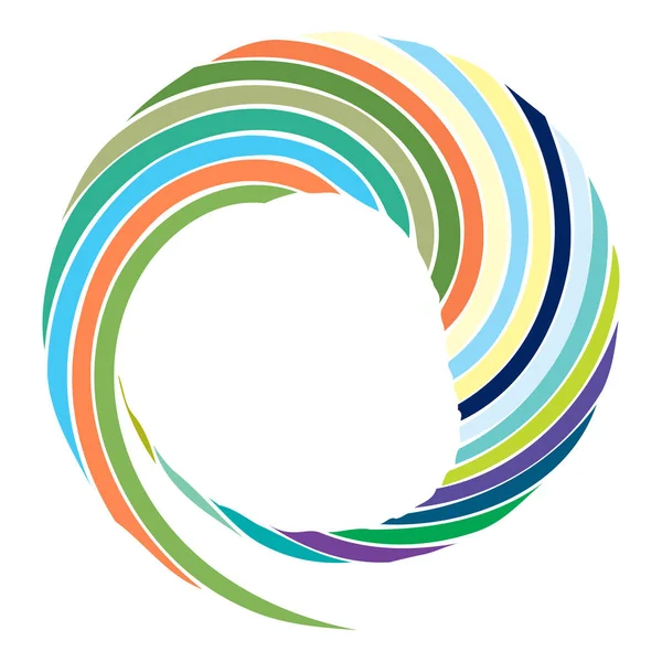 Dairesel sarmal, girdap, dönme tasarım elementi. Eş merkezli, radyal ve yayılan çizgiler dönüş, girdap ve eğri büğrü