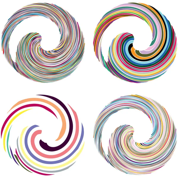 Circular Spiral Swirl Twirl Design Element Concentric Radial Radiating Burst — Stock Vector