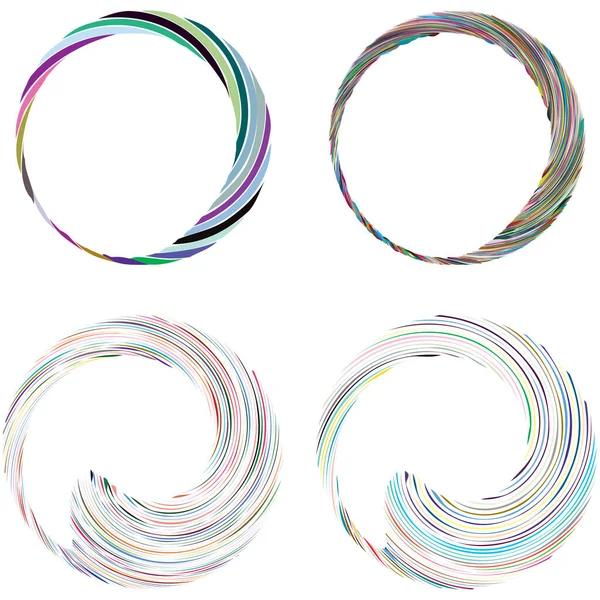 Dairesel sarmal, girdap, dönme tasarım elementi. Eş merkezli, radyal ve yayılan çizgiler dönüş, girdap ve eğri büğrü