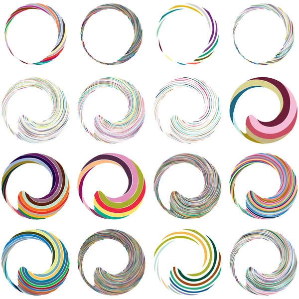 Espiral Circular Remolino Elemento Diseño Giro Explosión Concéntrica Radial Irradiante — Vector de stock