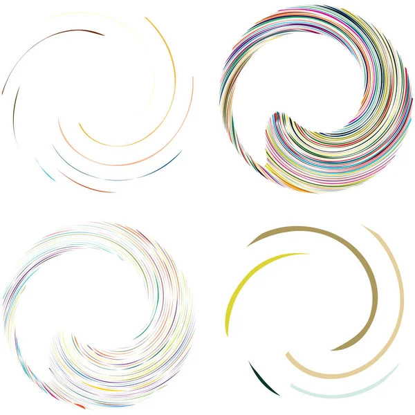 Circular Spiral Swirl Twirl Design Element Concentric Radial Radiating Burst — Stock Vector