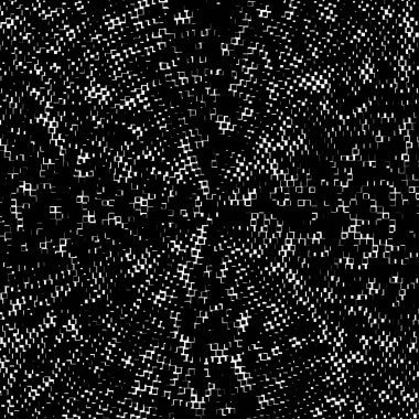 Sarmal, dairesel ve dairesel şekillerde rastgele kareler. Kare kalıpları, arka plan. Döndür, döndür, döndür. Vektör illüstrasyonu