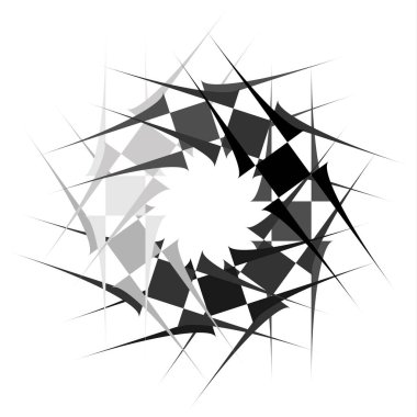 Gri tonlu soyut mandala, motif şekilli. Soyut logo, element. Dairesel şekil koleksiyonu