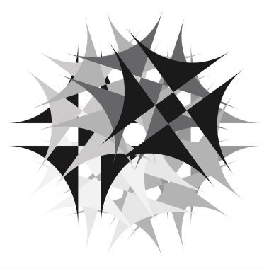 Gri tonlu soyut mandala, motif şekilli. Soyut logo, element. Dairesel şekil koleksiyonu