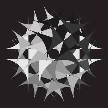 Gri tonlu soyut mandala, motif şekilli. Soyut logo, element. Dairesel şekil koleksiyonu