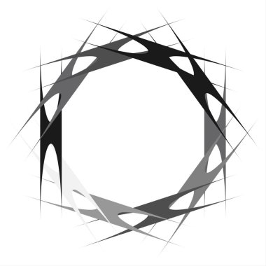 Gri tonlu soyut mandala, motif şekilli. Soyut logo, element. Dairesel şekil koleksiyonu