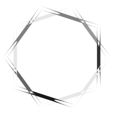 Gri tonlu soyut mandala, motif şekilli. Soyut logo, element. Dairesel şekil koleksiyonu