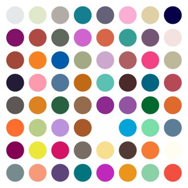 Renk Çemberleri vektör çizimi. Çember tasarımı, daireler çizimi. Izgara, renkli çemberler örgüsü