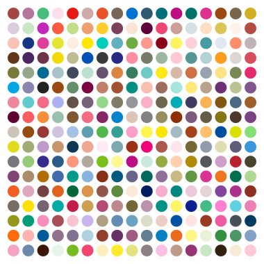 Renk Çemberleri vektör çizimi. Çember tasarımı, daireler çizimi. Izgara, renkli çemberler örgüsü