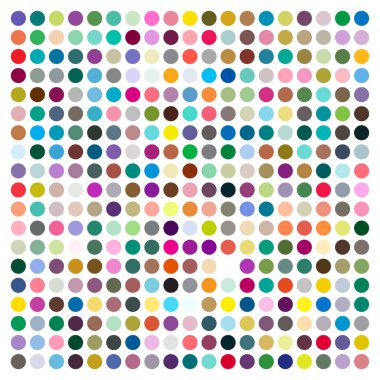 Renk Çemberleri vektör çizimi. Çember tasarımı, daireler çizimi. Izgara, renkli çemberler örgüsü