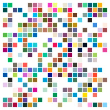 Rastgele kareler mozaik vektör çizimi. Renkli kareler tasarım elementi, kare desen. Bloklar resimleme