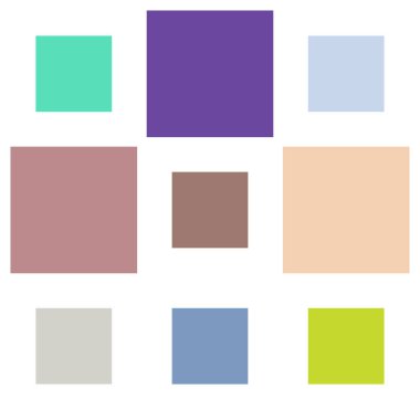 Rastgele boyutlardaki kare vektör çizimi. Kare tasarım ögesi, kare desen. İllüstrasyon engelleri. Ağ, ızgara dokusu