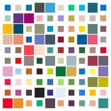 Rastgele boyutlardaki kare vektör çizimi. Kare tasarım ögesi, kare desen. İllüstrasyon engelleri. Ağ, ızgara dokusu