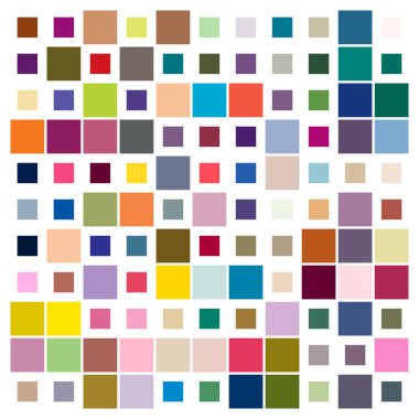 Rastgele boyutlardaki kare vektör çizimi. Kare tasarım ögesi, kare desen. İllüstrasyon engelleri. Ağ, ızgara dokusu