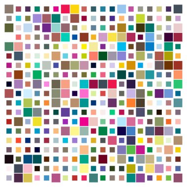 Rastgele boyutlardaki kare vektör çizimi. Kare tasarım ögesi, kare desen. İllüstrasyon engelleri. Ağ, ızgara dokusu