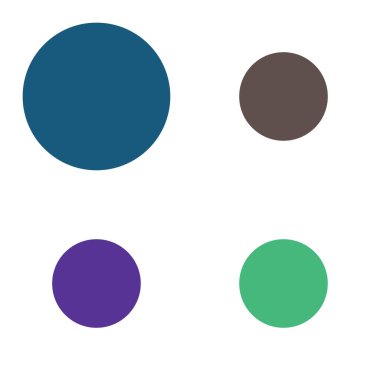 Rastgele boyutlarda renkli daireler vektör çizimi. Çember tasarım ögesi, daire deseni