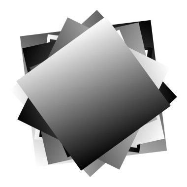 Randxom, kaotik kare vektör illüstrasyonunu döndürdü. Sarmal yığını kareler