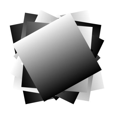 Randxom, kaotik kare vektör illüstrasyonunu döndürdü. Sarmal yığını kareler