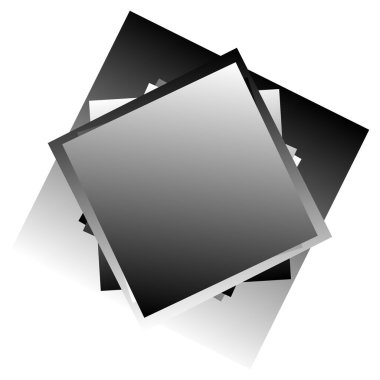 Randxom, kaotik kare vektör illüstrasyonunu döndürdü. Sarmal yığını kareler