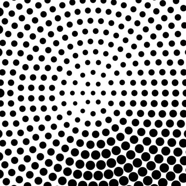 Dairesel, spiral, girdap ve yarım ton, ekran vektör çizimleri. Noktalı, noktalı, benekli vektör çizimi