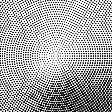 Dairesel, spiral, girdap ve yarım ton, ekran vektör çizimleri. Noktalı, noktalı, benekli vektör çizimi