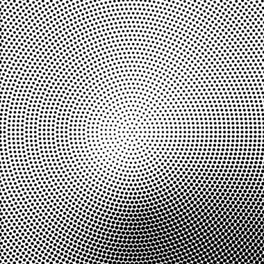 Dairesel, spiral, girdap ve yarım ton, ekran vektör çizimleri. Noktalı, noktalı, benekli vektör çizimi