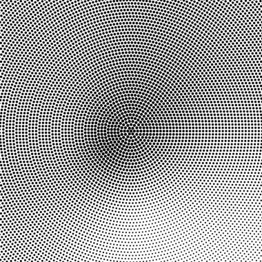 Dairesel, spiral, girdap ve yarım ton, ekran vektör çizimleri. Noktalı, noktalı, benekli vektör çizimi