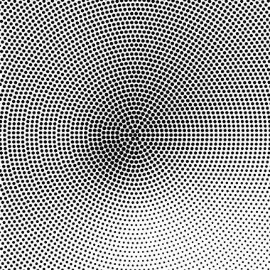 Dairesel, spiral, girdap ve yarım ton, ekran vektör çizimleri. Noktalı, noktalı, benekli vektör çizimi